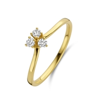 Juliet ring meidum - 14 kt. guld med brilliantslebne diamanter | Spirit Icons